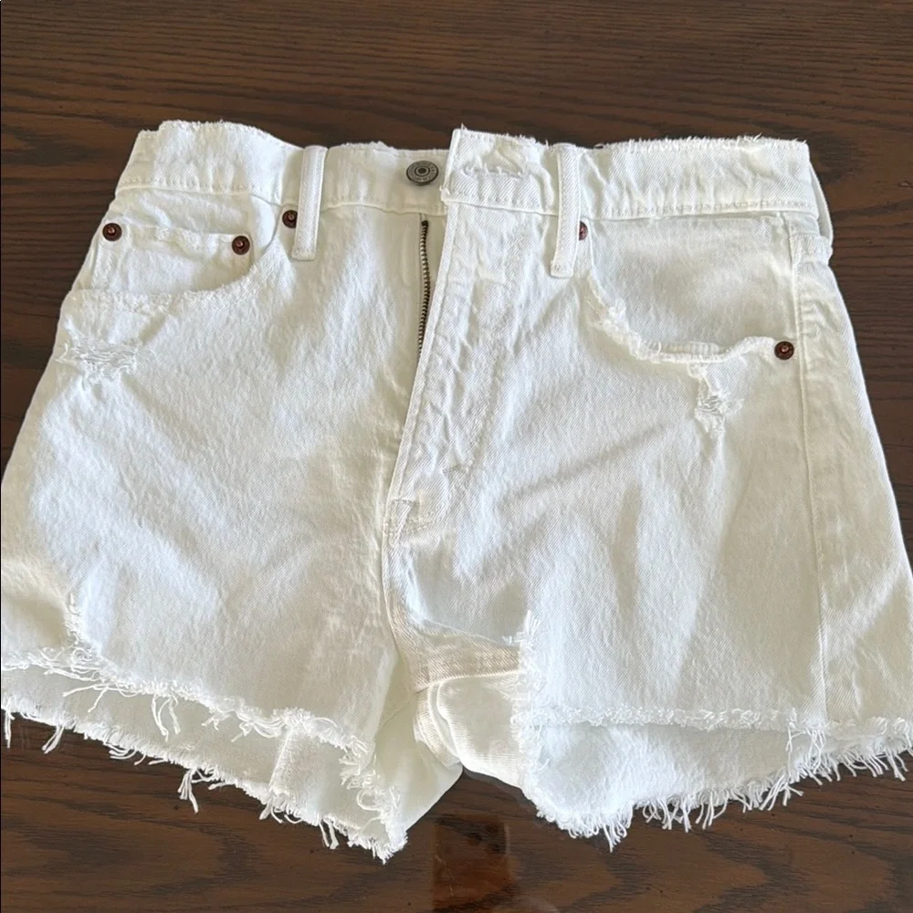 White Women's Distressed Denim Shorts